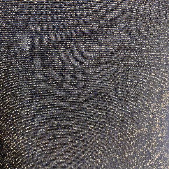 Anthropologie Deletta gray metallic top shoulder cutout and bow size Small - Picture 7 of 11